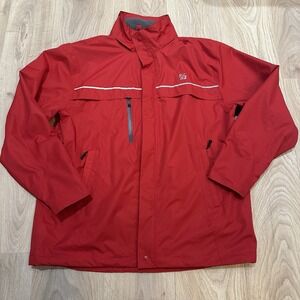 Chick-fil-A Jacket Men Large Red Oobe Team Style Rain Employee Uniform
